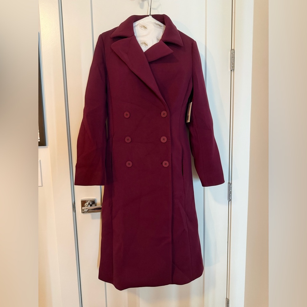 NWT Leze the Label Alexandra Coat in Burgundy
